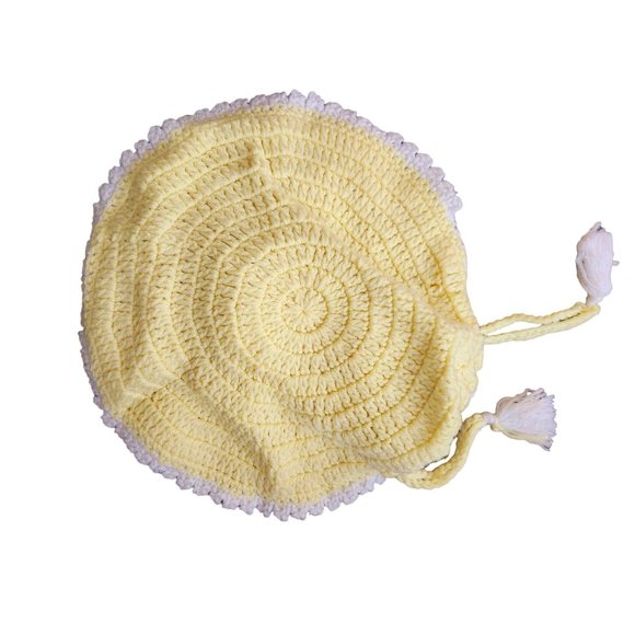 Vintage Doll Face Crochet Pillow Cover 14" Round - Picture 7 of 9